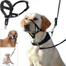 nylon dog muzzle: adjustable anti-bark bite harness & collar for training