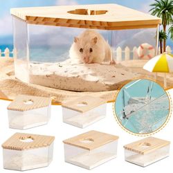 Transparent Urine Sand Basin for Hamsters - S/L Hamster Bathroom House