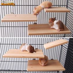 wooden pet stand platform: hamster & guinea pig toys for paw grinding