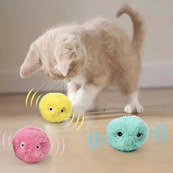 interactive smart cat toys: plush electric catnip ball for kitten training