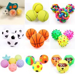 small dogs' favorite: squeaky pet dog ball toy - 6cm diameter rubber chew for puppies