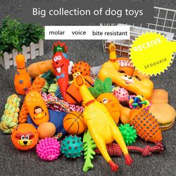 interactive dog toy kit for small and large dogs - ball, bone, rope, squeaky, plush - ideal for pugs and puppy molar che