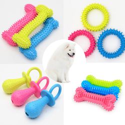 rubber pet toys for small dogs: bite-resistant, teeth-cleaning chew toys | puppy training supplies