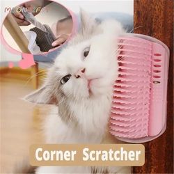 corner scrubber massager cat scratching brush & comb for grooming & relaxation