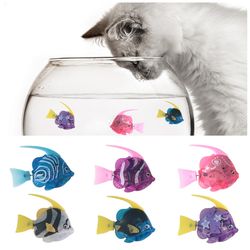 cute electric fish toy for cats: interactive swimming robot with led light for indoor fun - perfect pet toy for cats and