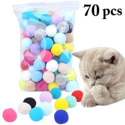 cute funny cat toy: stretch plush ball 0.98in - interactive, colorful pom pom for chew - dropshipping available!