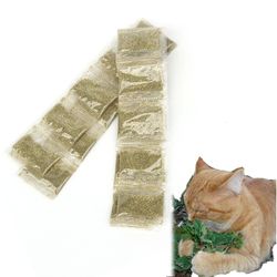 10pcs catnip bags: natural nepeta cataria toys for cats - chopped leaf powder & cat grass - cat mint powder included
