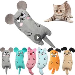 interactive plush cat toy: mouse-shaped teeth grinding catnip toy for chewing claws and funny cat mint play - thumb bite