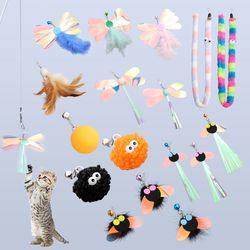 diy cat toy bell replacement head: fun feather stick for your pet cat - cat toy accessories & supplies