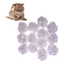 12pcs cat mylar crinkle balls: interactive sound toy for cats