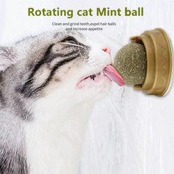 catnip wall stick-on ball toy: healthy treats for cats, promotes digestion & removes hairballs
