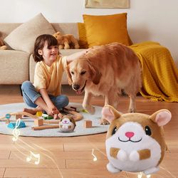Interactive Squeaky Pet Toys: Active Moving Plush Balls for Cats and Dogs - Electronic, Chewable, and Self-Moving Fun