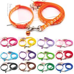 Cute Dog Paw Print Rope & Collar Set - Multiple Colors
