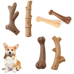 Pine Wood Bone Shape Chew Toy for Dogs: Clean Teeth & Fun Play