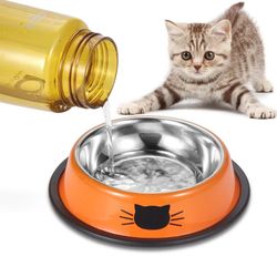 Stainless Steel Non-Slip Pet Bowl - Small Dog & Cat Feeder