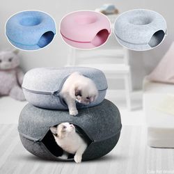 Donut Cat Bed & Toy - Interactive Tunnel for Kitten Play Indoors