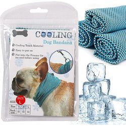 Summer Ice Dog Collar: Reusable Cooling Bandana w/ Leash Hole - Prevent Heat Stroke Outdoors