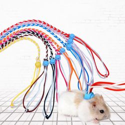 Adjustable Hamster Harness Rope: Gerbil Cotton Lead Collar for Rat, Mouse, Pet Cage Leash