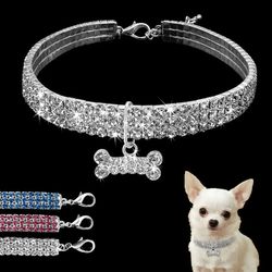 Bling Rhinestone Dog Collar for Small to Medium Pets