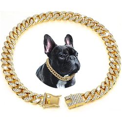 Luxury Gold Dog Chain Collar: Cuban Link Choke Collar for Pets