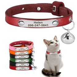 Custom Leather Cat Collar: Personalized Adjustable Necklace for Pets