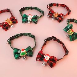 Christmas Pet Collar with Kitten, Snowman, Elk, and More