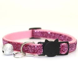 Adjustable Sequin Cat Collar with Bell - Stylish & Safe Pet Accessory