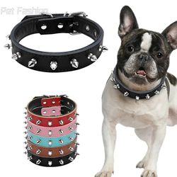 Harp Studded Leather Dog Collars: Spiked PU for Small, Medium & Large Pets - Riveted, Anti-Bite Neck Strap
