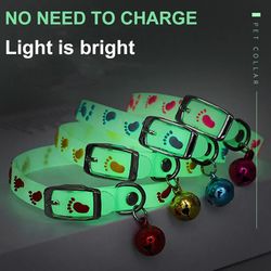 Glowing Pet Collars: Light-up Necklaces for Dogs & Cats with Bells
