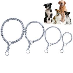 Adjustable Stainless Steel Dog Slip Chain Collar - Small, Medium, Large Sizes