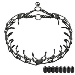 Adjustable Metal Dog Prong Collar: Removable Black Chain, Stainless Steel Spikes