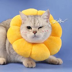 Adjustable Sunflower Pet Collar: Anti-Bite, Anti-Lick, Healing Cat Protection
