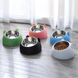 15 Raised Stainless Steel Cat Dog Bowl | Non-Slip Base for Food & Water