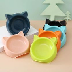 Cat Face Shape Pet Food Bowl: Large Capacity Feeder for Cats & Small Dogs