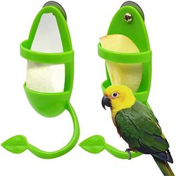 Parrot Feeder: Hanging Cage Fruit/Veg Container with Cuttlebone Stand
