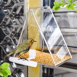 Transparent Acrylic Bird Feeder | Waterproof Hanging Container