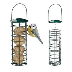 Bird Feeder: Outdoor Iron Mesh Holder for Wild Garden Birds - Portable & Hanging