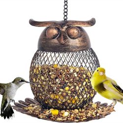 Outdoor Metal Bird Feeder: Automatic Hanging Nut Dispenser with Multiple Holes