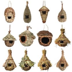 Natural Grass Bird Cage: Outdoor Decorative Hanging Parrot Nest House
