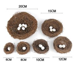 Round Rattan Bird Nest: Cozy Bedding & Play Toys for Parrots