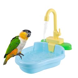 Parrot Perch Shower Pet Bird Bath Cage Basin & Accessories