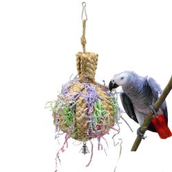 Anti-biting Parrot Cage Toy with Bell - Foraging & Chewing Fun