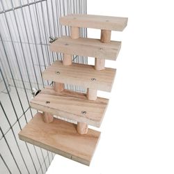 Wooden Hamster Ladder Toy | Bird Parrot Climbing Stairs | Pet Cage Accessory