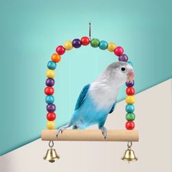 Bird Chewing Toy: Parrot Swing & Hanging Ring with Cotton Rope
