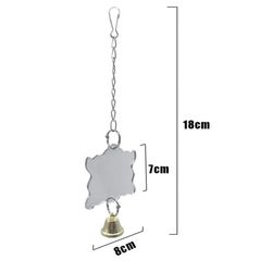Bird Mirror Bell Toys: Durable Pendant Chain & Accessories for Parrot Cage