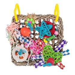 Bird Toys: Foraging Wall Mat with Colorful Chewing Toys for Parakeet & Parrot