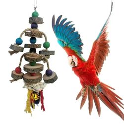 Parrot Chew Toy: Colorful Beads, Wooden Blocks, Ropes - Small to Medium Bird Tearing Toys