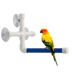 Pet Parrot Bath Shower Perches | Standing Platform Rack | Suction Wall Cup Bird Toys