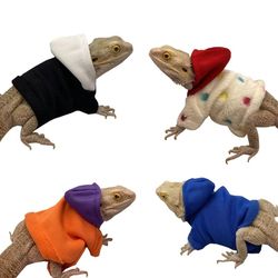 Lizards Clothes for Bearded Dragon Geckos Reptiles Apparel Hand-made Hoodies