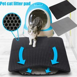 Cat Litter Mat: Double Layer Non-slip Pads, Waterproof Box Accessories